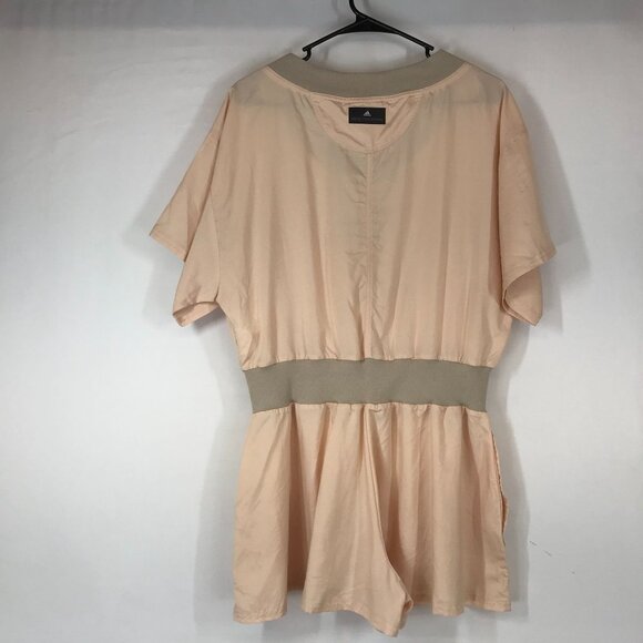 STELLA MCCARTNEY - WOMEN'S 36 - SOFT PEACH SHORT SLEEVE V NECK FULL ZIP ROMPER - Picture 7 of 11